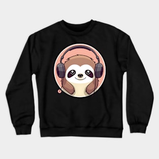 Sloth headphones Crewneck Sweatshirt